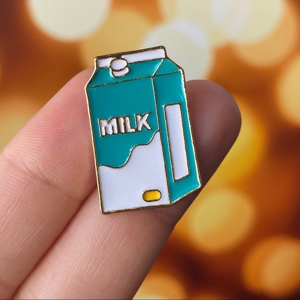 Milk Carton Enamel Pin/ Brooch Lapel